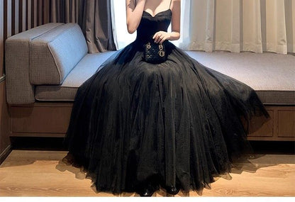 Spaghetti Strap Mesh A-Line Evening Gown