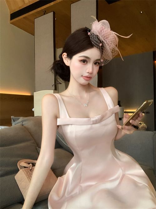 Sleeveless Plain Mini A-Line Evening Dress