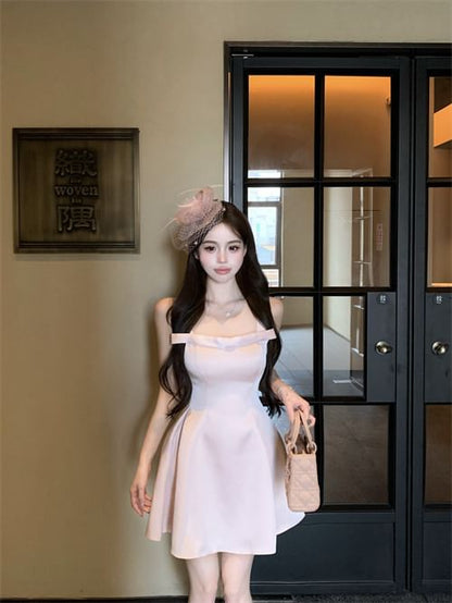 Sleeveless Plain Mini A-Line Evening Dress