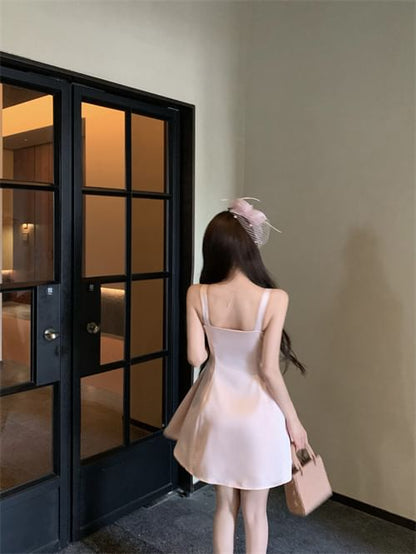 Sleeveless Plain Mini A-Line Evening Dress