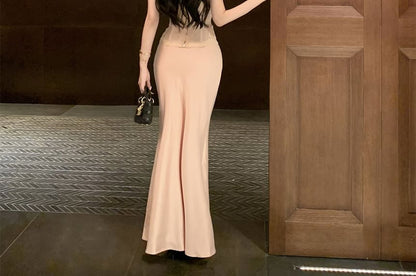 Off Shoulder Lace Corset Top and Maxi Skirt Set