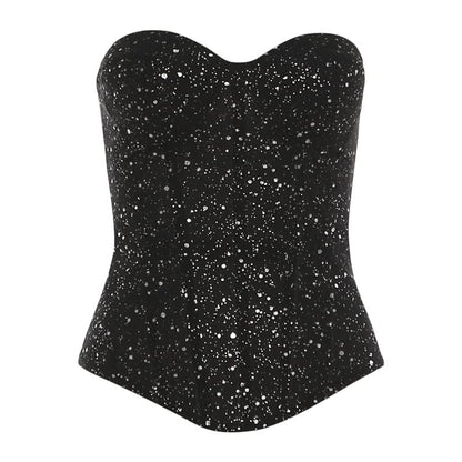 Sequin Sweetheart Bustier with Chic Neckline
