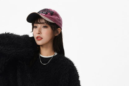 Fluffy Crewneck Solid Sweater