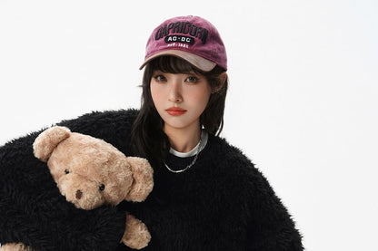 Fluffy Crewneck Solid Sweater