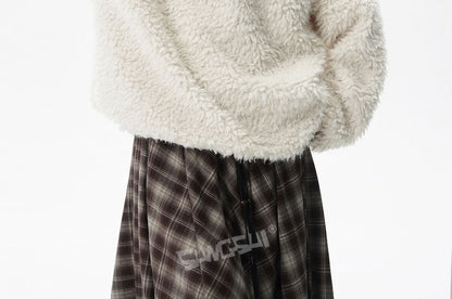 Fluffy Crewneck Solid Sweater
