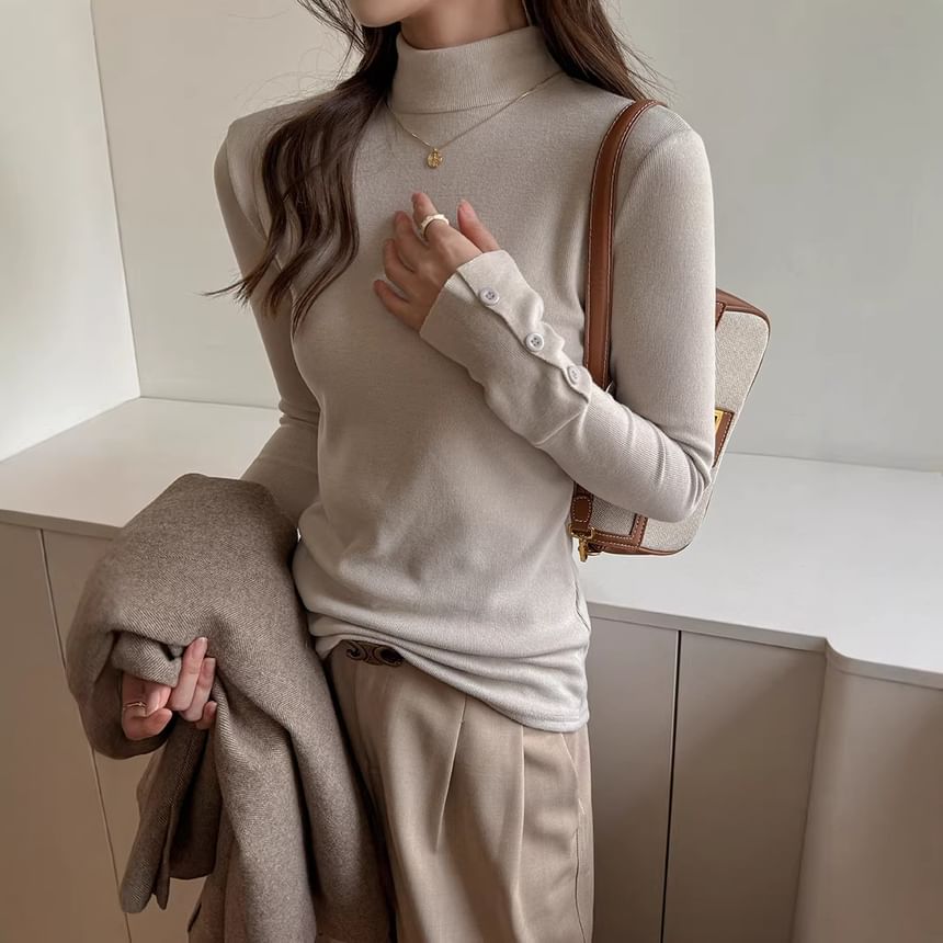 Mock-Neck Long-Sleeve Tee