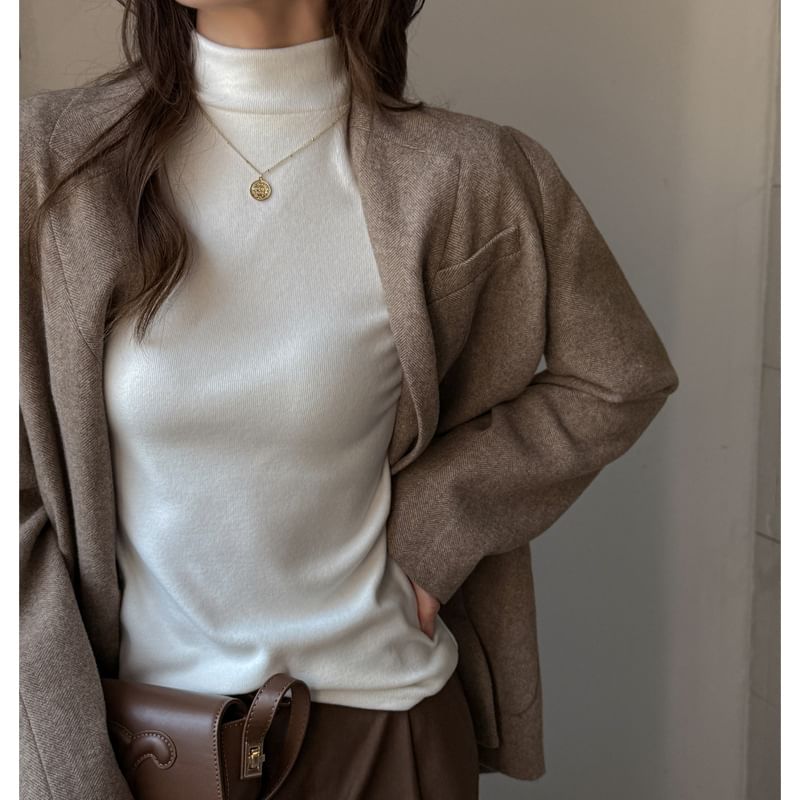 Mock-Neck Long-Sleeve Tee