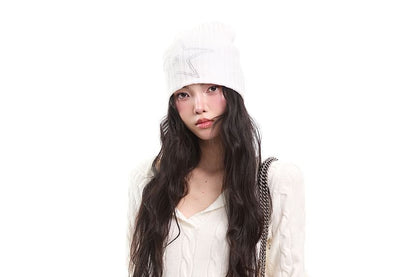 V-Neck Cable-Knit Pullover Sweater