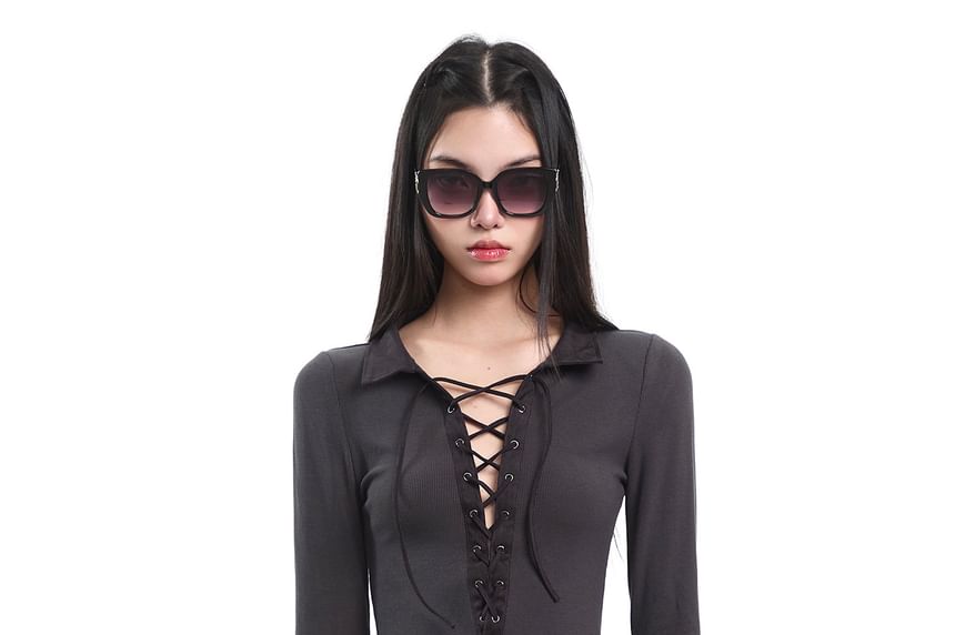 Lace-Up Polo Shirt with Extended Sleeves