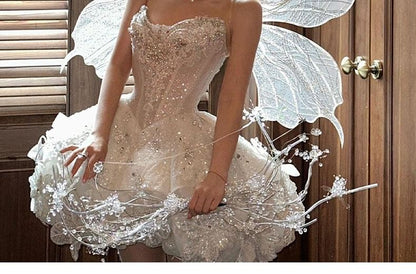 Strapless Rhinestone Glitter Mini A-Line Party Dress