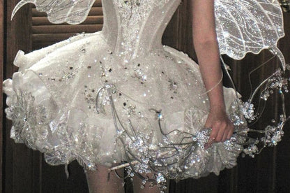 Strapless Rhinestone Glitter Mini A-Line Party Dress