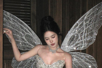 Strapless Rhinestone Glitter Mini A-Line Party Dress