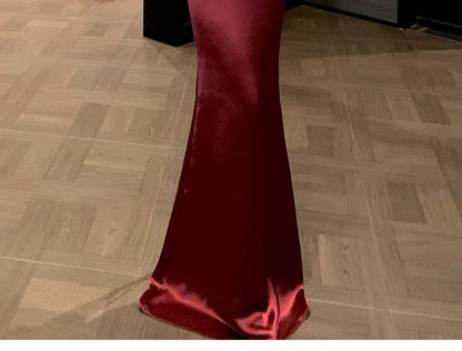 Halter Neck Deep Plunge Sequin Panel Open Back Mermaid Evening Gown