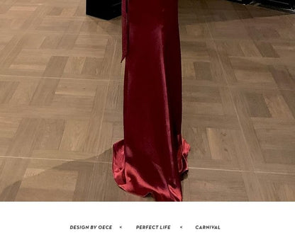 Halter Neck Deep Plunge Sequin Panel Open Back Mermaid Evening Gown