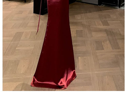 Halter Neck Deep Plunge Sequin Panel Open Back Mermaid Evening Gown