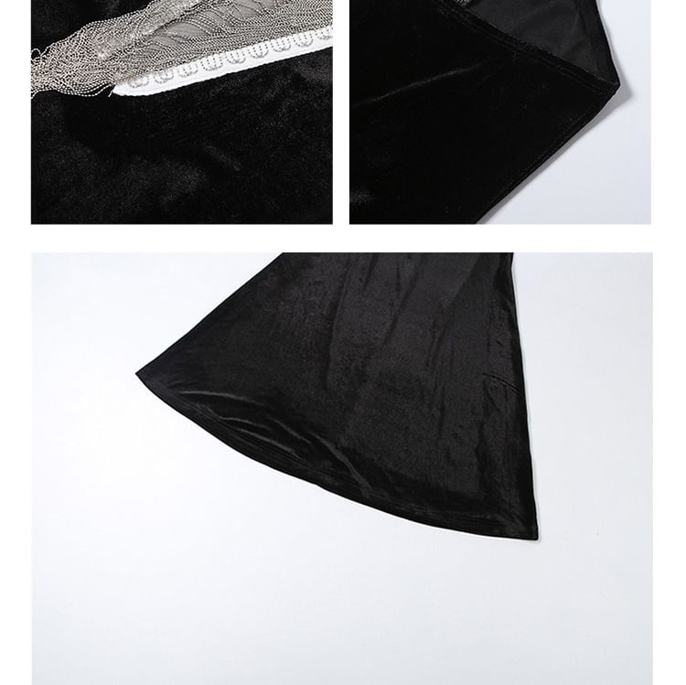 Halter Neck V-Neck Glitter Mermaid Evening Gown