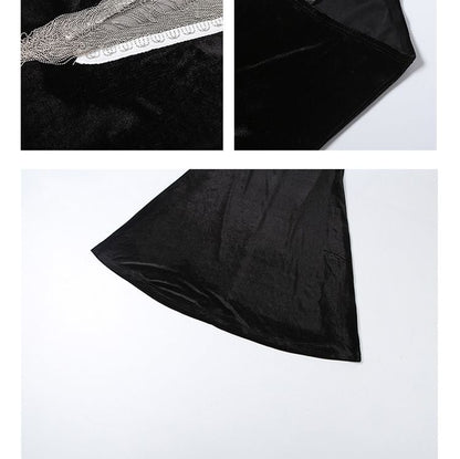 Halter Neck V-Neck Glitter Mermaid Evening Gown