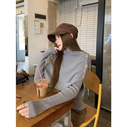 Knit Cape and Mock Neck Knit Top Set
