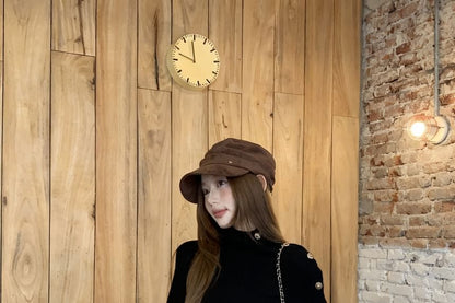 Knit Cape and Mock Neck Knit Top Set