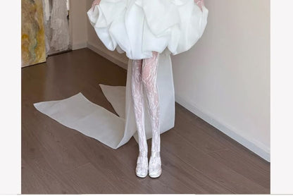 Strapless A-Line Balloon Short Wedding Gown