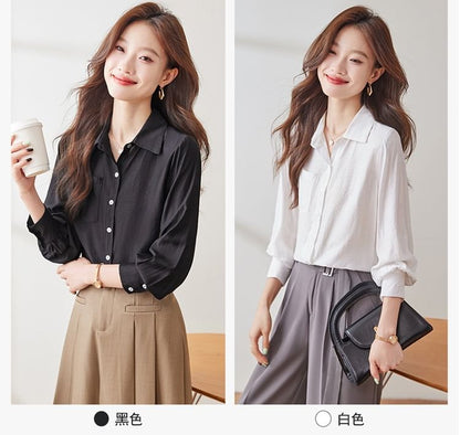 Three-Quarter Sleeve Collared Classic Shirt