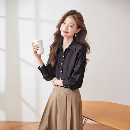 Three-Quarter Sleeve Collared Classic Shirt