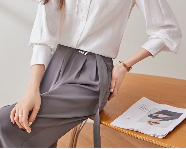 Three-Quarter Sleeve Collared Classic Shirt