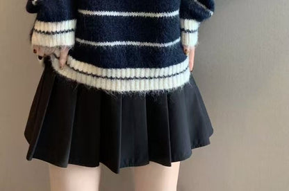 Striped Long Sleeve Knit Pullover