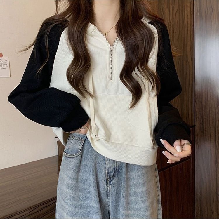 Raglan Half Zip Hoodie