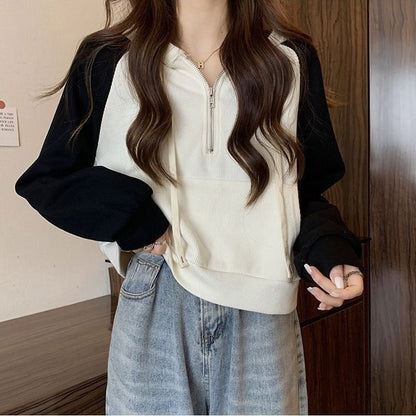 Raglan Half Zip Hoodie