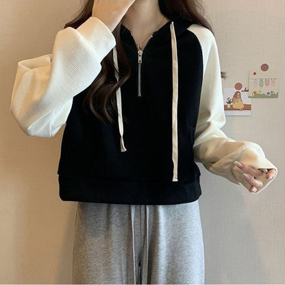 Raglan Half Zip Hoodie