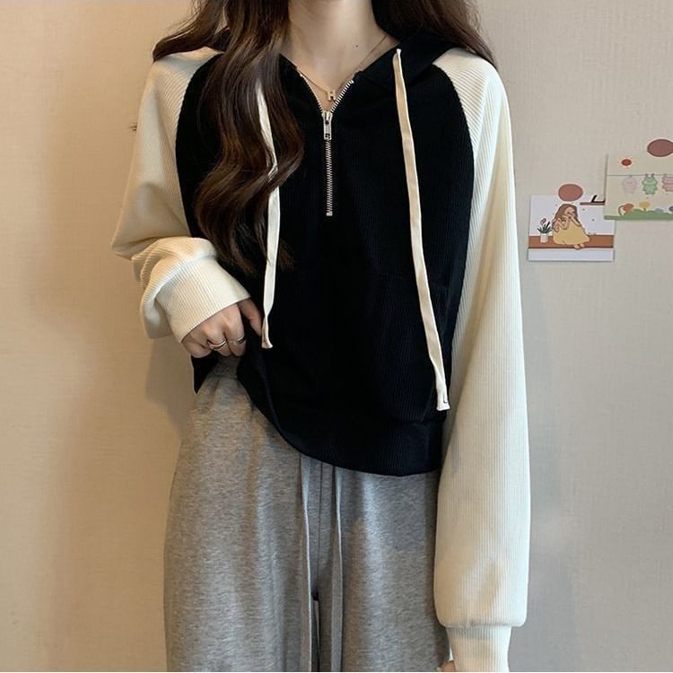 Raglan Half Zip Hoodie