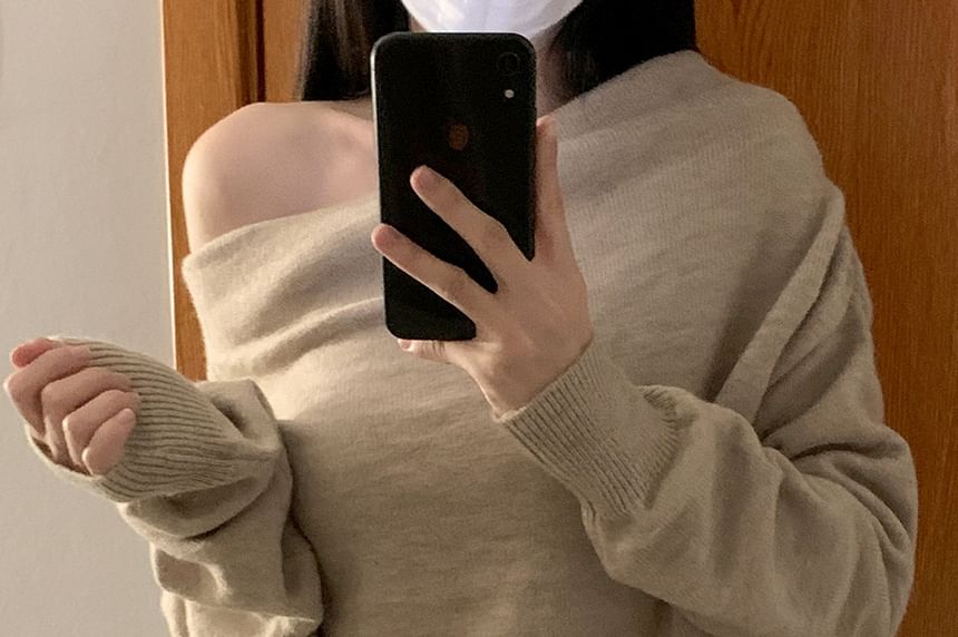 One Shoulder Knit Sweater