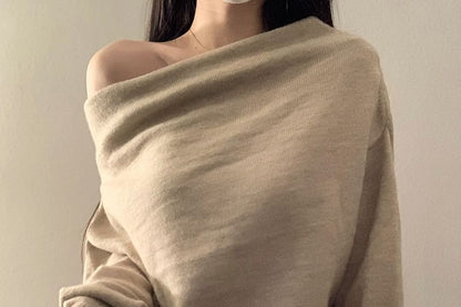 One Shoulder Knit Sweater