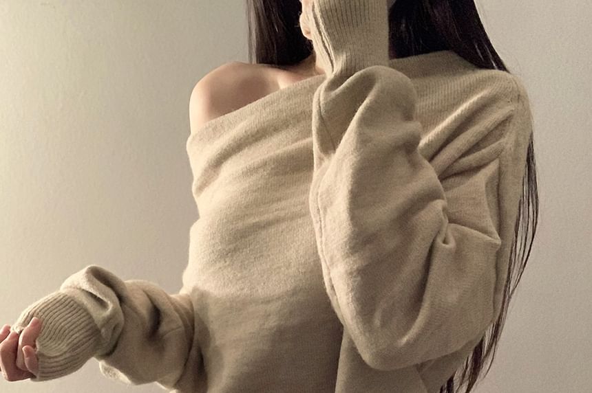 One Shoulder Knit Sweater