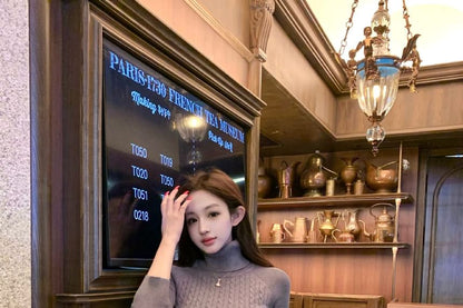 Turtleneck Cable Knit Sweater