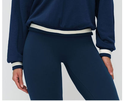 Contrast Trim V-Neck Sweatshirt