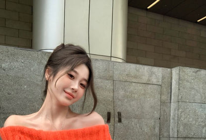 Off Shoulder Cable Knit Sweater
