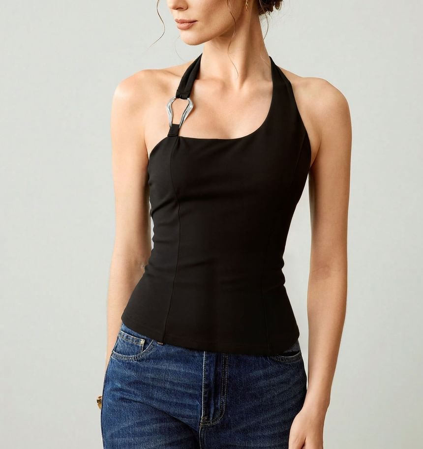 Slim-Fit Halter-Neck Minimalist Tank