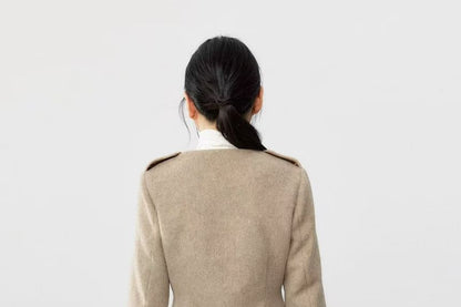 Button Jacket with Top and Straight Pants Set