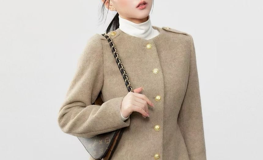 Button Jacket with Top and Straight Pants Set