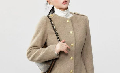 Button Jacket with Top and Straight Pants Set
