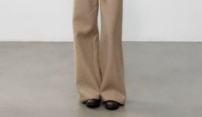 Button Jacket with Top and Straight Pants Set