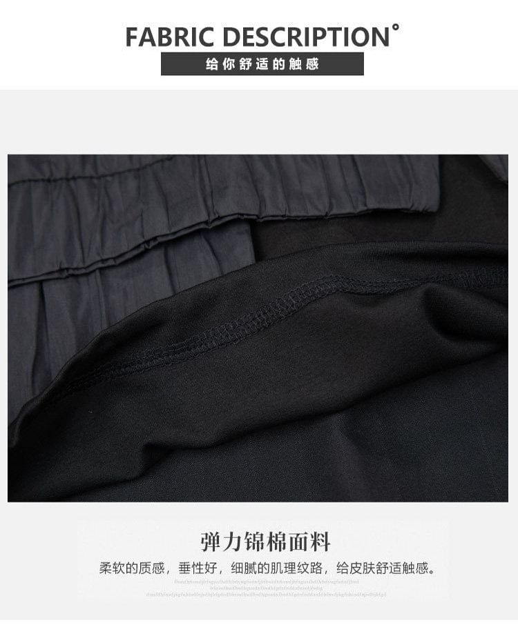 Mock Two-Piece Patchwork Asymmetrical Hoodie