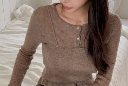 Cropped Knit Camisole & Cardigan Set