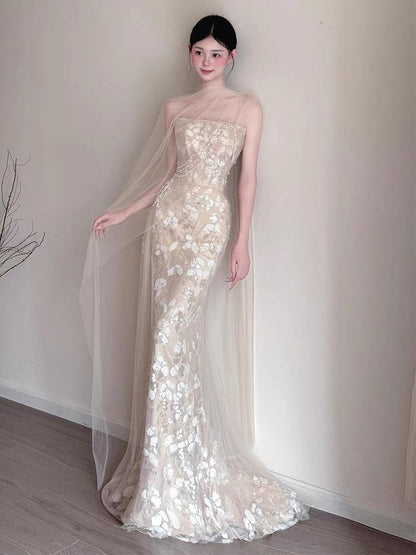 Strapless Mermaid Evening Gown