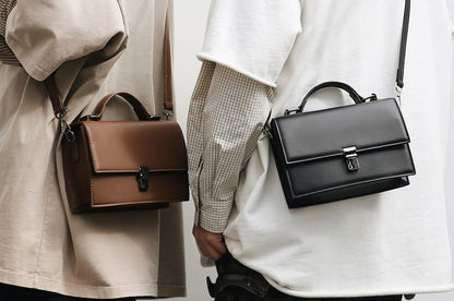 Flap Buckle Top Handle Crossbody Bag