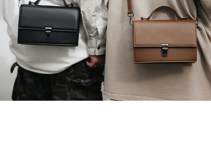 Flap Buckle Top Handle Crossbody Bag