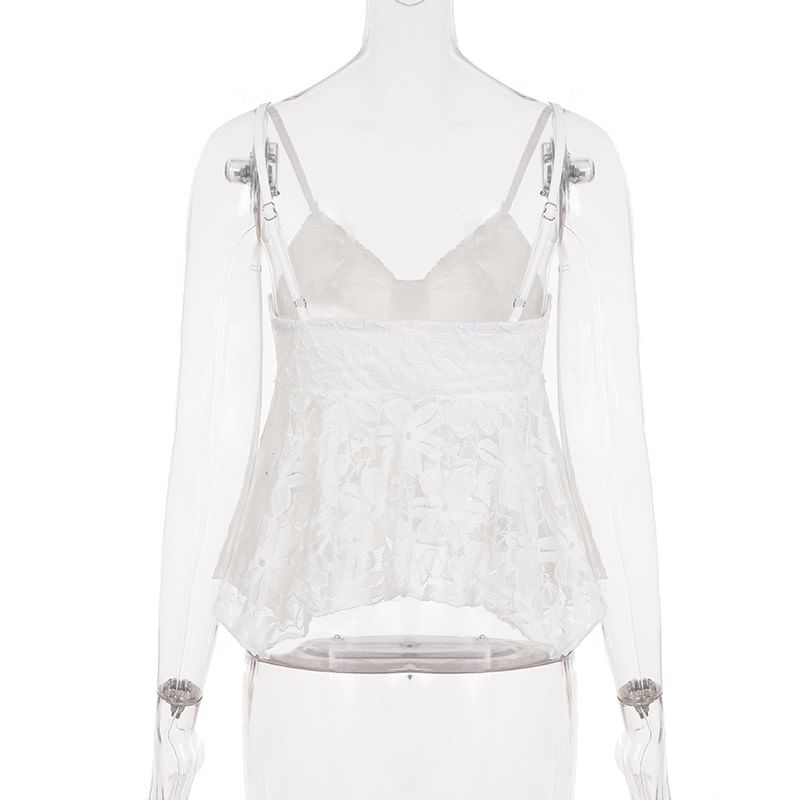 Flowy Lace V-Neck Crop Camisole