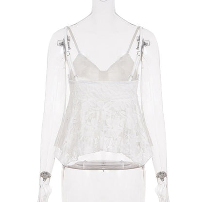 Flowy Lace V-Neck Crop Camisole